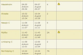Från Trafikverket kan man se att tåget blev 7 minuter försenat.
