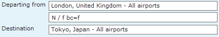 london tokyo Tips på sökning av flygbiljetter med hjälp av ITA Software