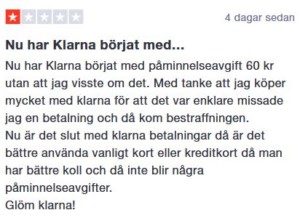 Klarna - trustpilot